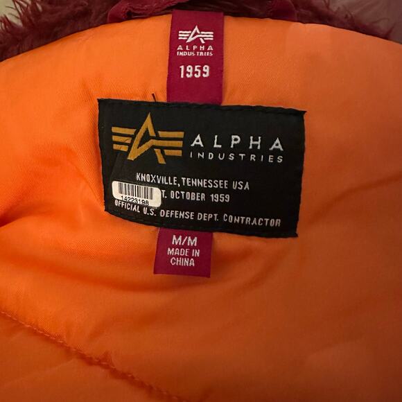 Alpha Industries Women's N-3B Parka, Commander Red, Size Medium - Picture 8 of 11